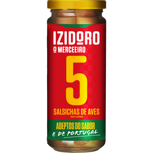 Izidoro Salsichas Aves 5 un Frasco 245 gr
