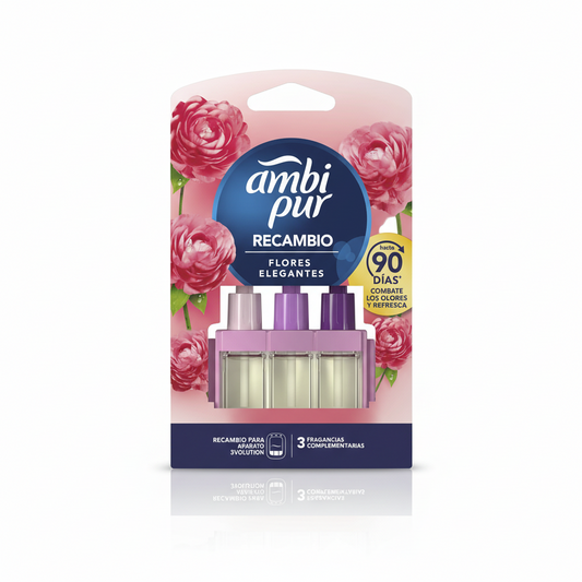 Ambi Pur 3 Volution Recambio Ambientador Eléctrico Flores Elegantes 21 ml