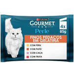 Purina Gourmet Perle Finos Pedaços em Gelatina Gato Adulto, Saquetas 4x85 g