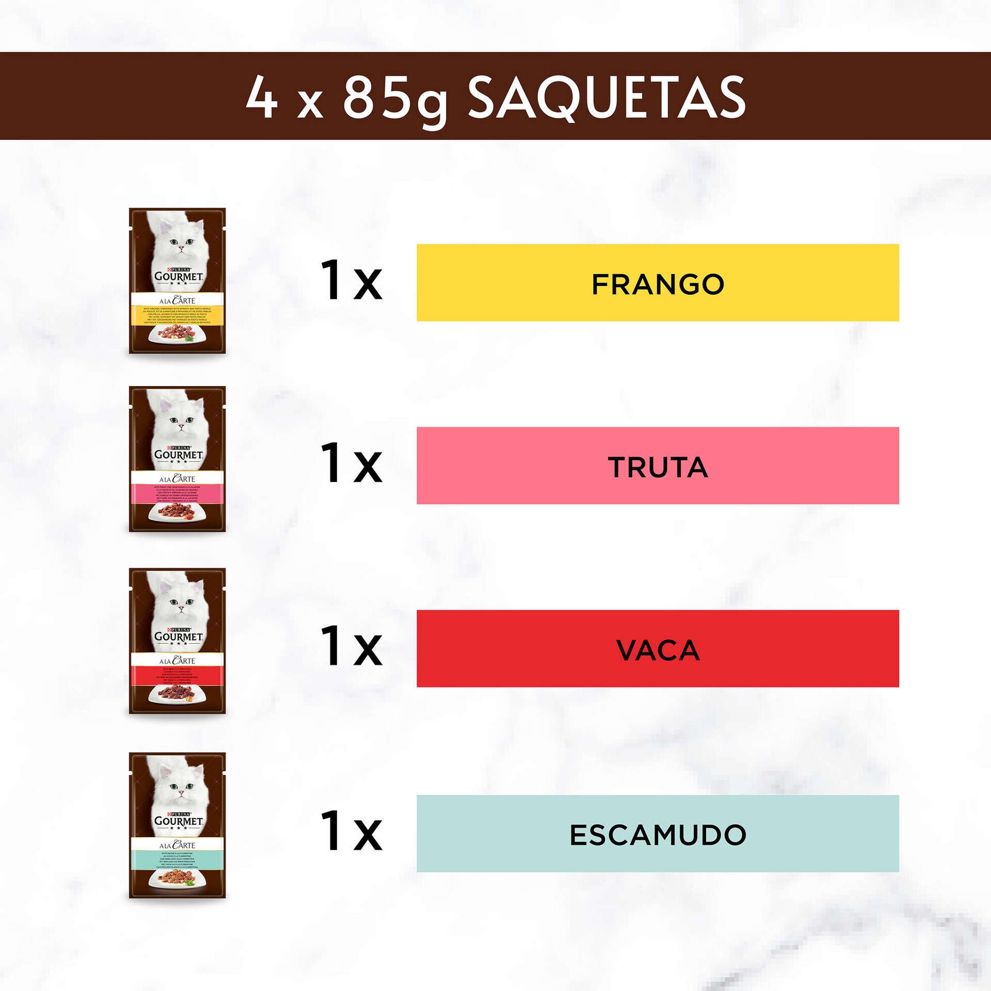 Purina Gourmet A La Carte Comida Húmida para Gato Adulto 4x85 g