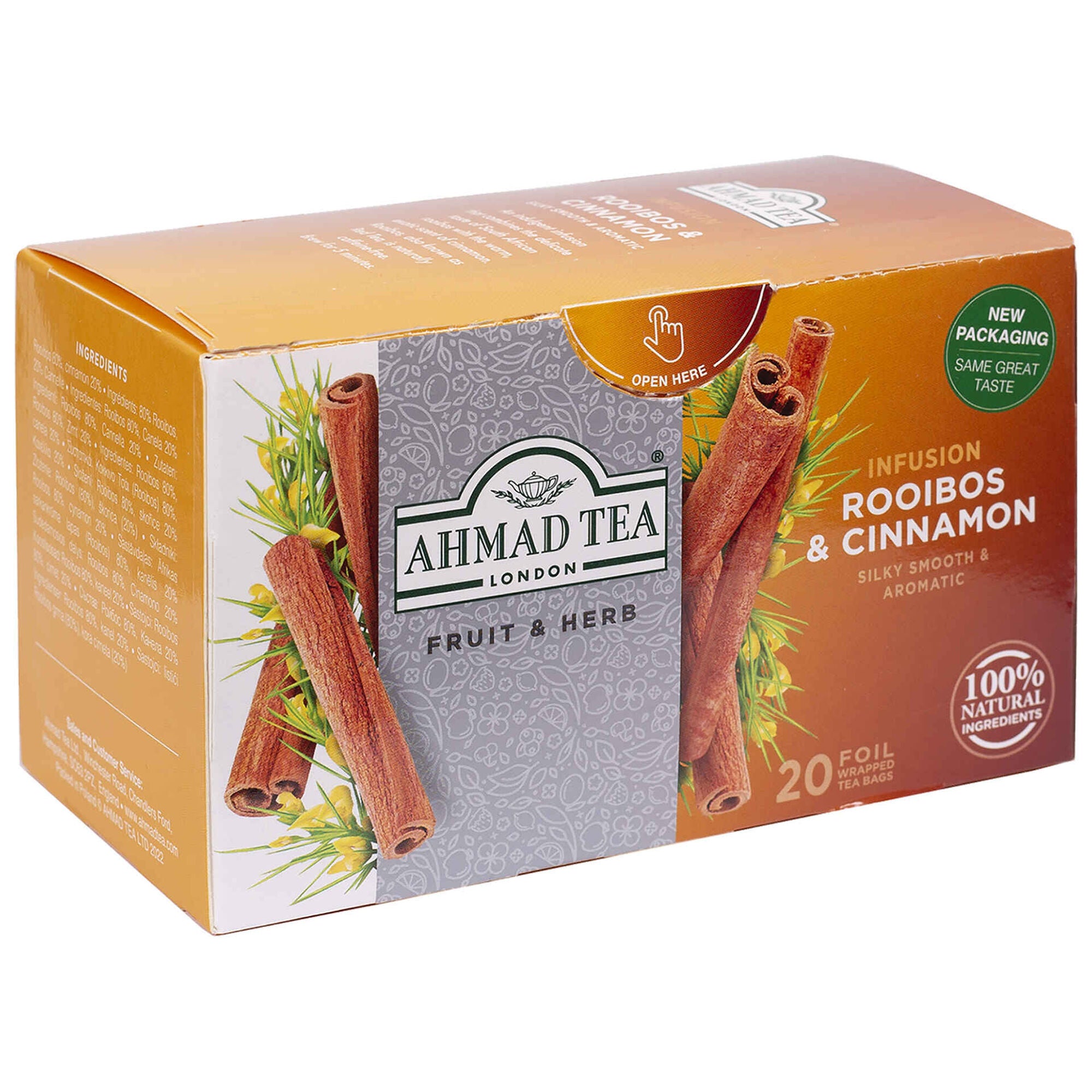 Ahmad Infusão Rooibos e Canela Saquetas 20 un