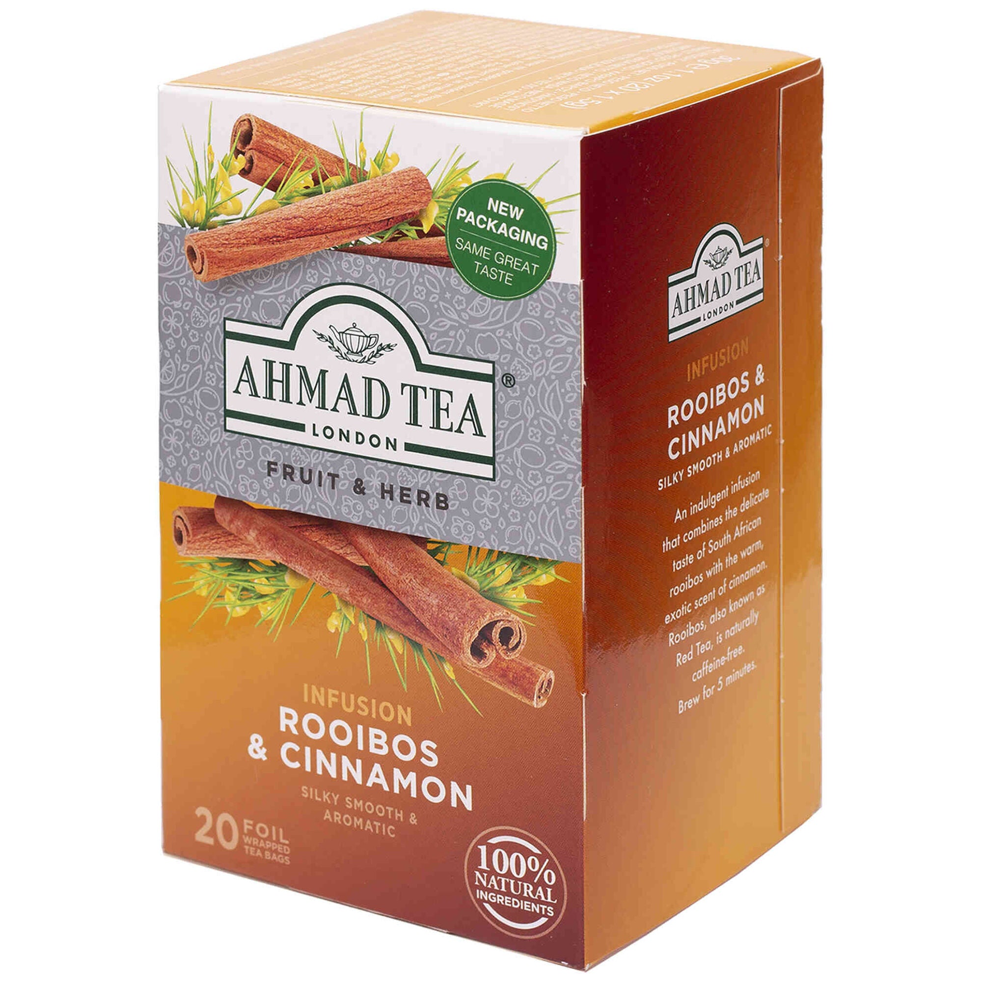 Ahmad Infusão Rooibos e Canela Saquetas 20 un