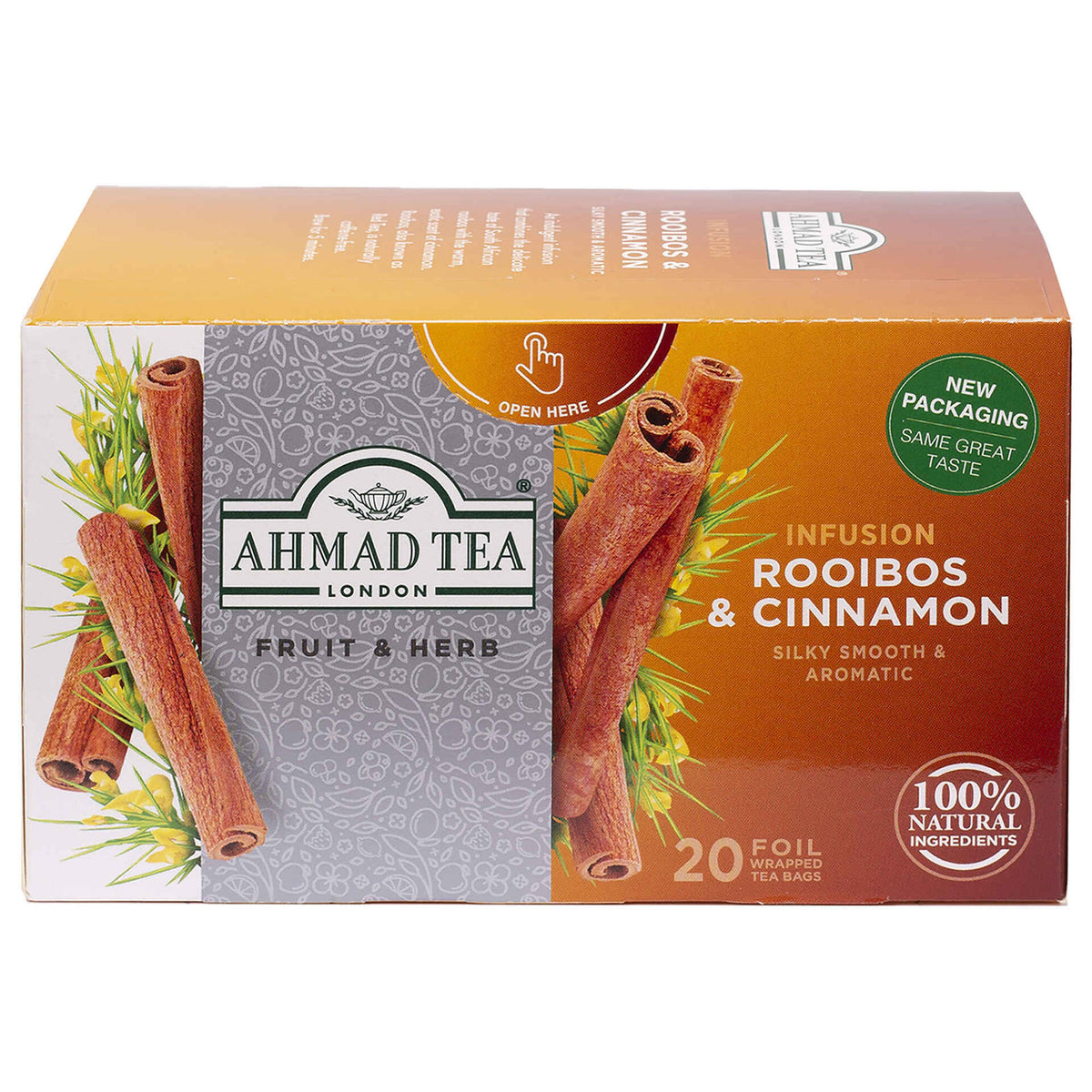 Ahmad Infusão Rooibos e Canela Saquetas 20 un