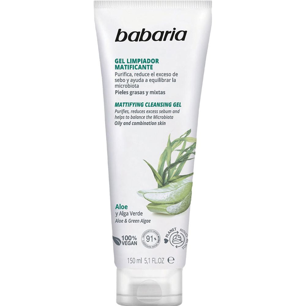 Babaria Aloe vera gel de limpeza facial matificante 150 ml
