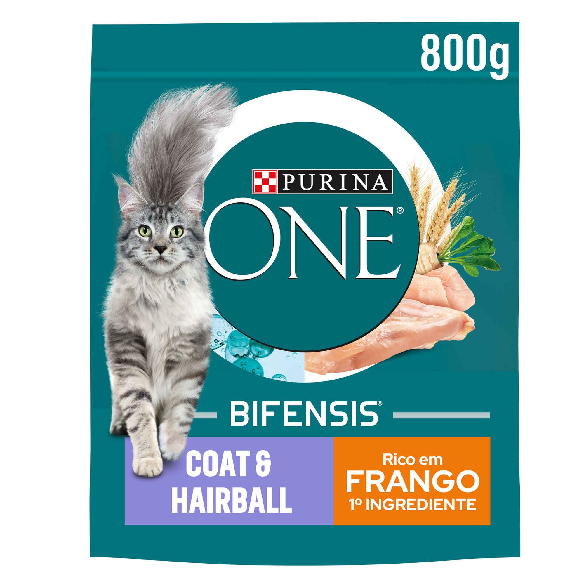 Purina One Ração Gato Adulto Pele e Pelo Frango 800 g