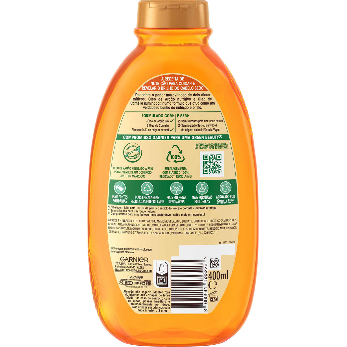 Garnier Ultra Suave Óleos de Argão e Camélia 400 ml
