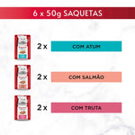 Purina Gourmet Mon Petit Comida Húmida Peixe para Gato Adulto 6x50 g