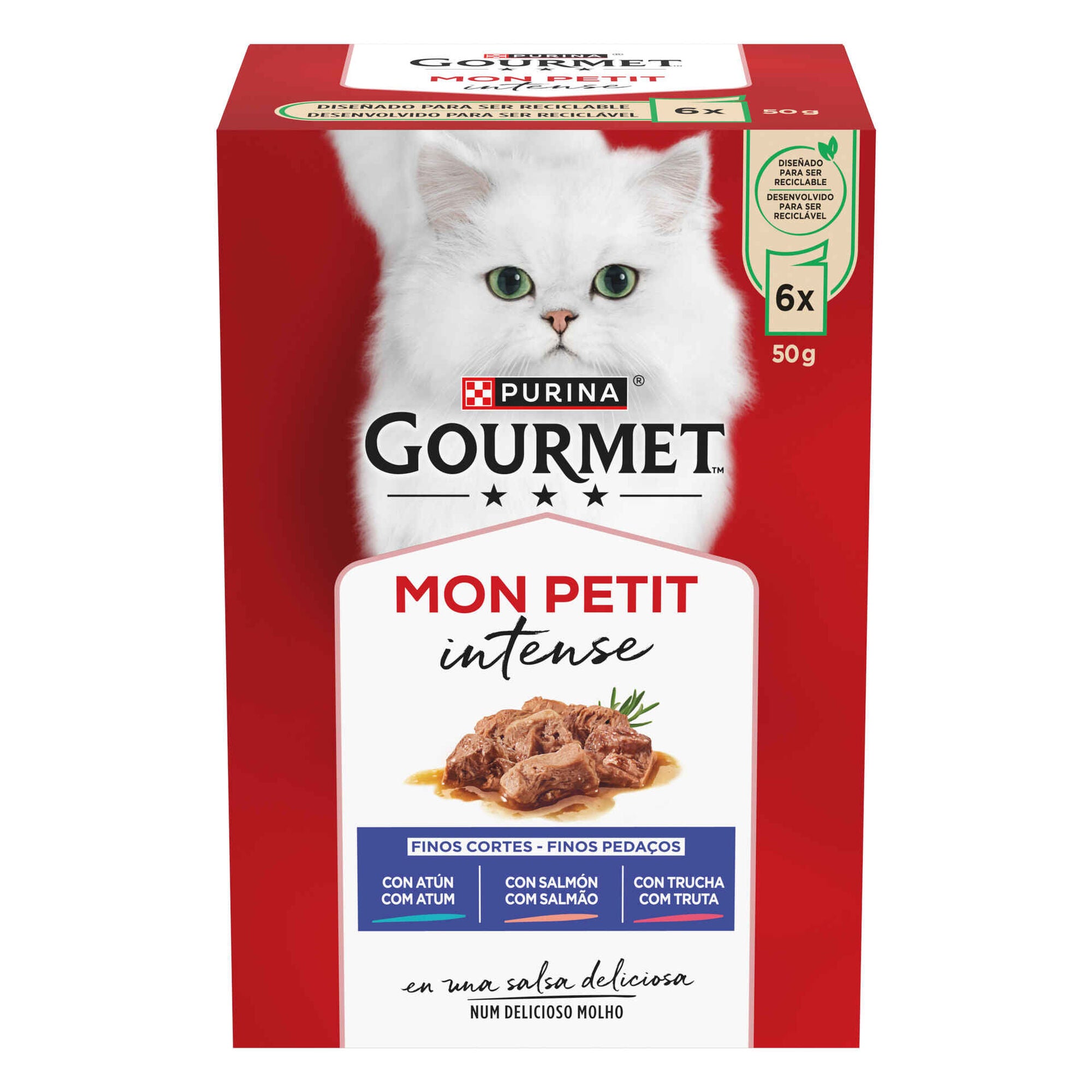 Purina Gourmet Mon Petit Comida Húmida Peixe para Gato Adulto 6x50 g