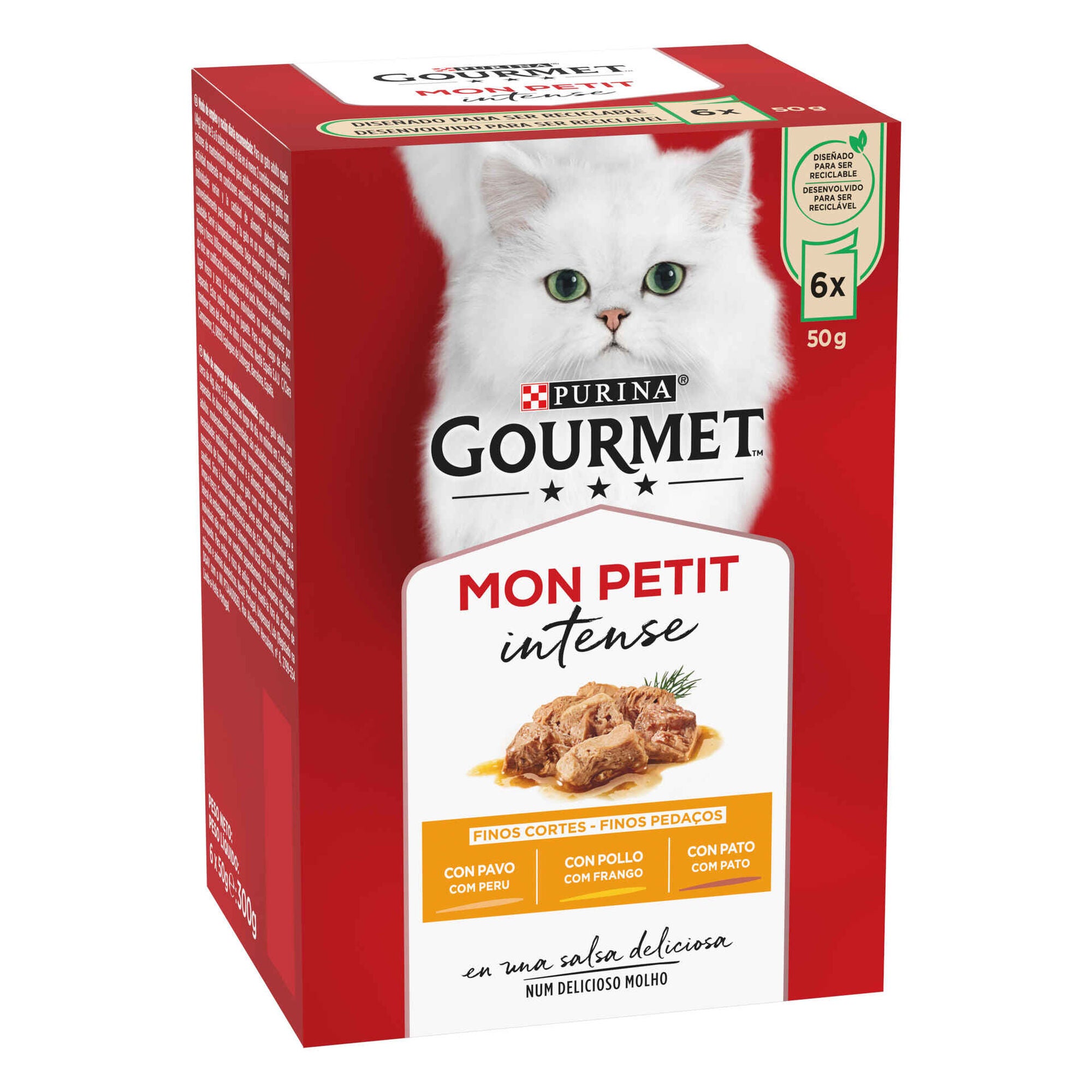 Purina Gourmet Mon Petit Comida Húmida Gato Adulto Aves 6x50 g
