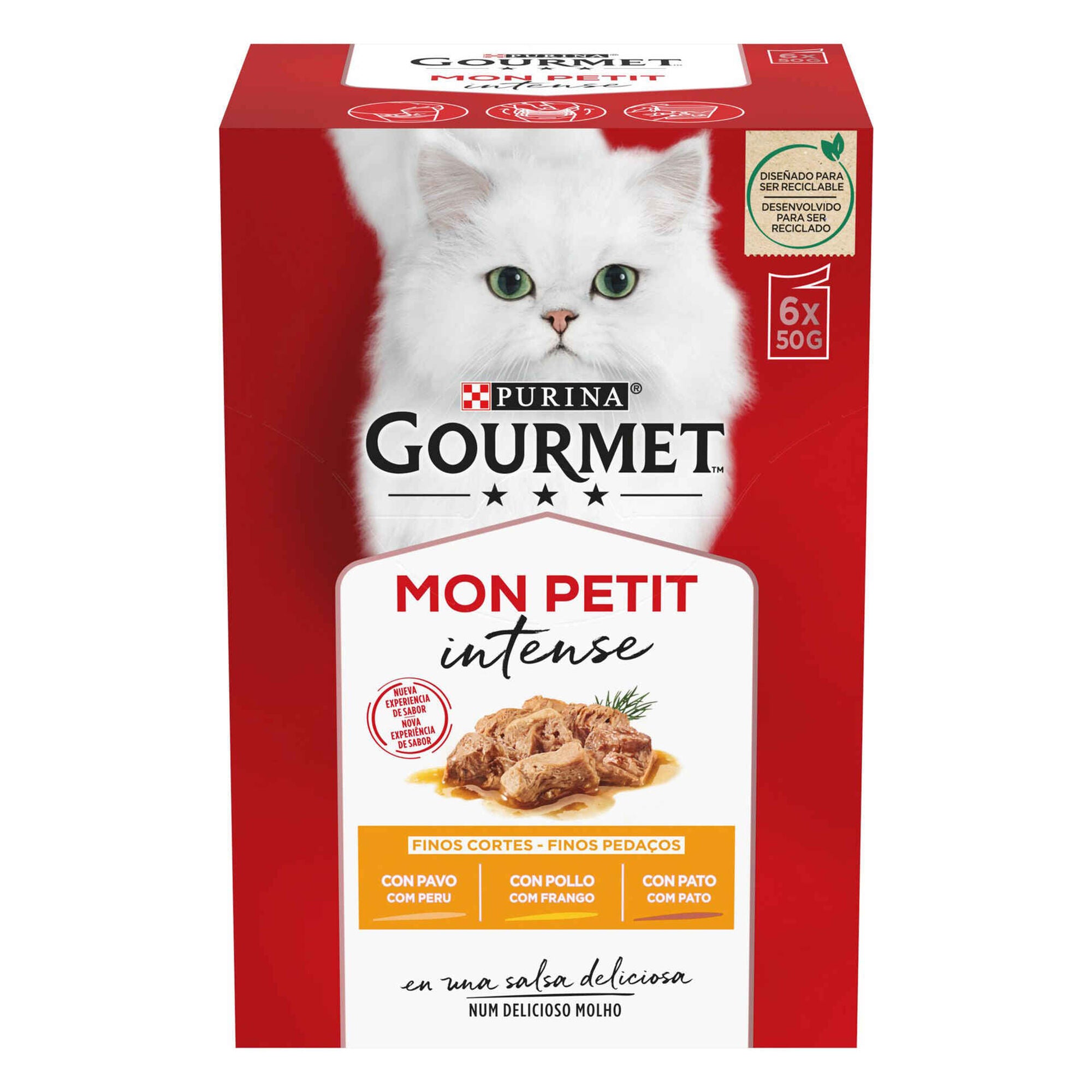 Purina Gourmet Mon Petit Comida Húmida Gato Adulto Aves 6x50 g