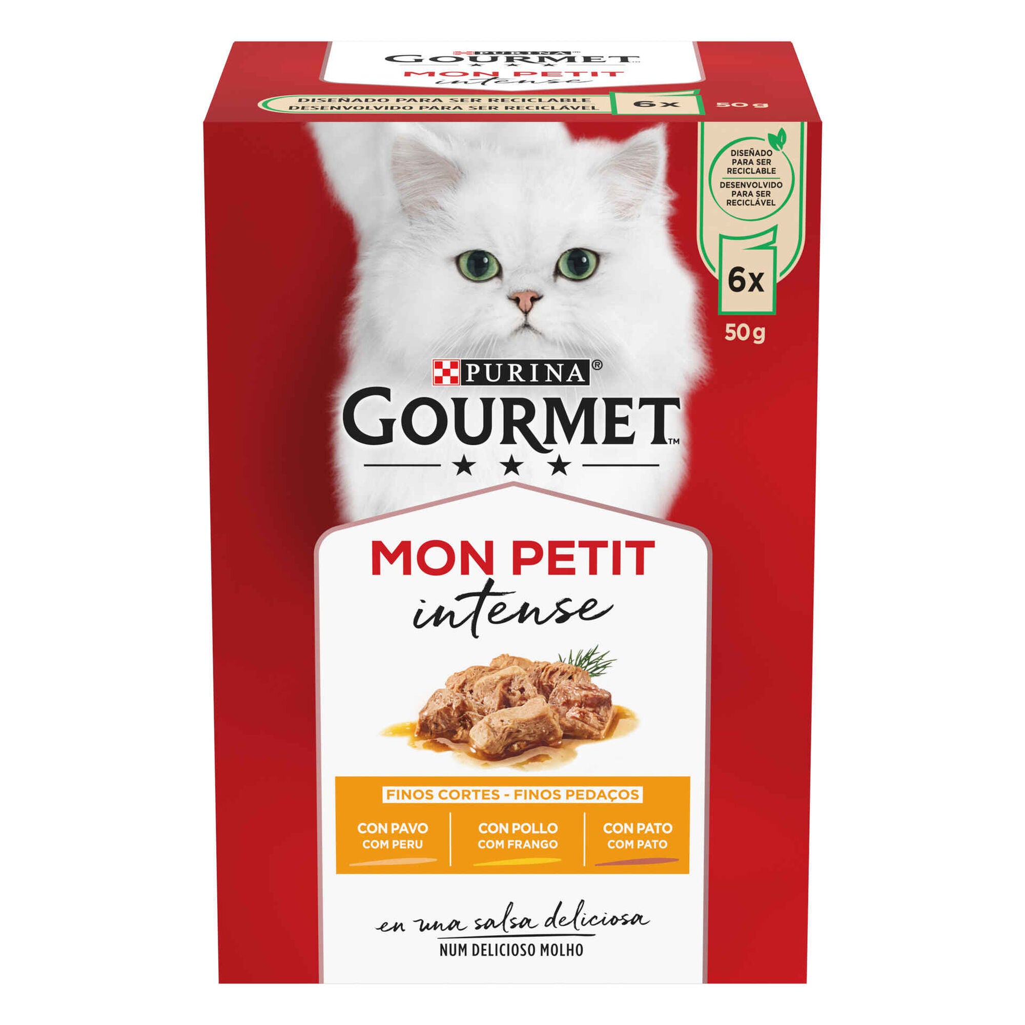 Purina Gourmet Mon Petit Comida Húmida Gato Adulto Aves 6x50 g