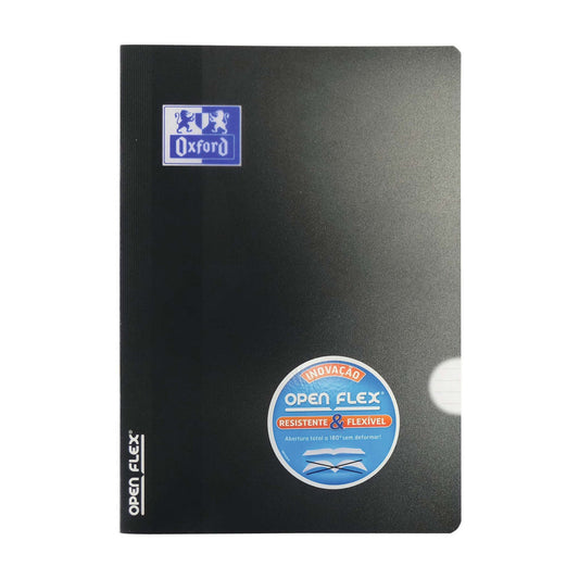 Oxford Caderno Agrafado Openflex A4 90g 48f Quadriculado - Preto