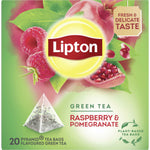 Chá Verde Lipton Framboesa e Romã 20 Saquetas 20 un