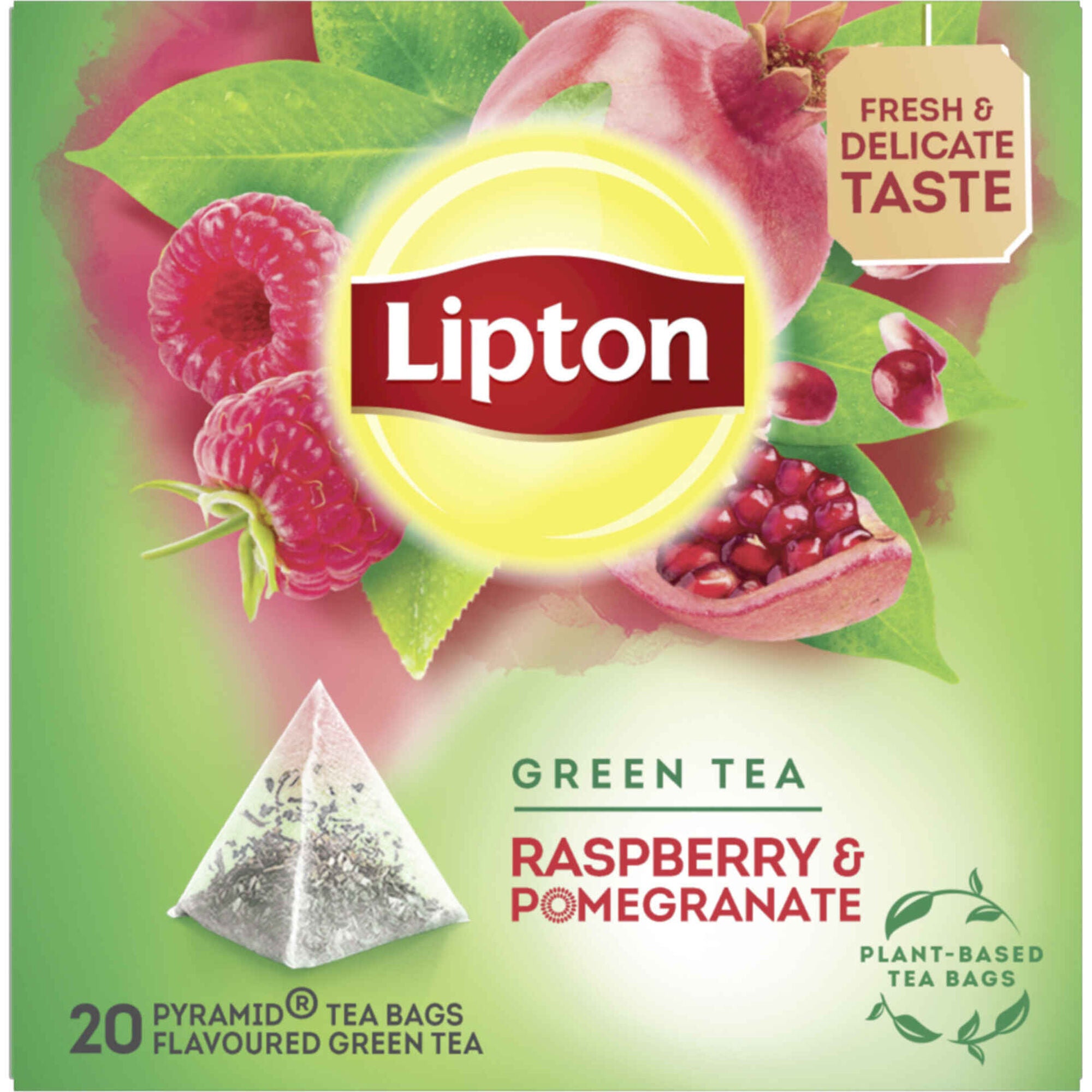 Chá Verde Lipton Framboesa e Romã 20 Saquetas 20 un