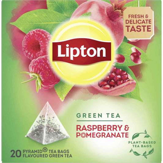 Chá Verde Lipton Framboesa e Romã 20 Saquetas 20 un