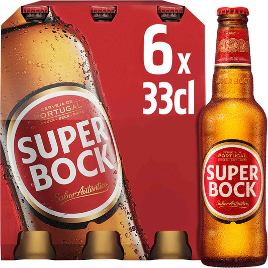 Super Bock Cerveja com Álcool 33 cl - Pack 6 x 33 cl