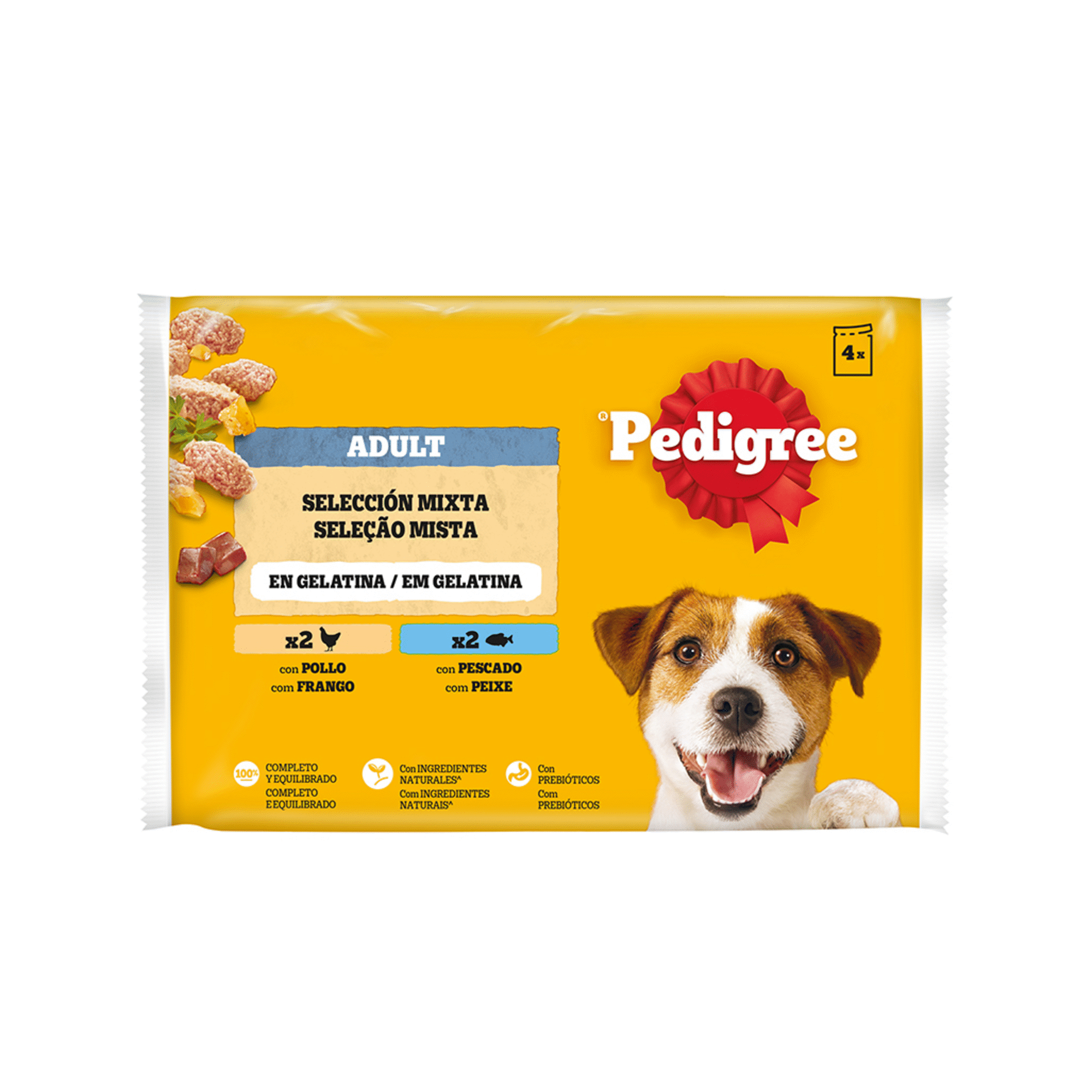 Comida Húmida para Cão Pedigree Multipack Galinha e Borrega 4x100g