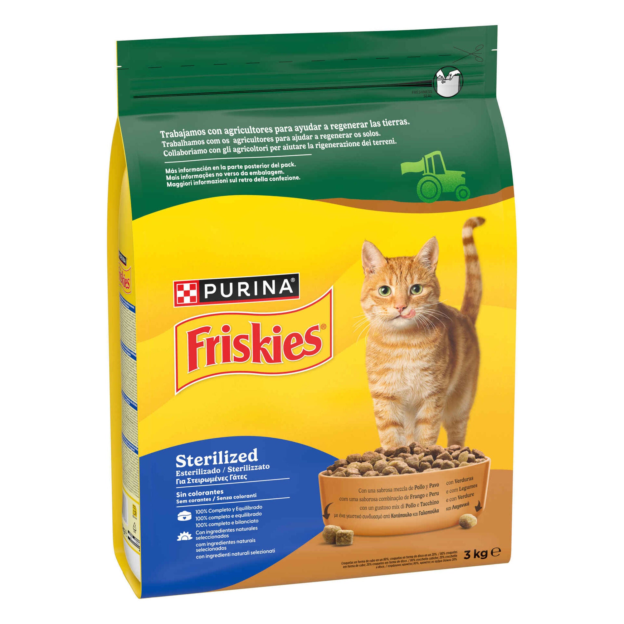 Purina Friskies Ração Gato Adulto Esterilizado Peru e Legumes 3 kg