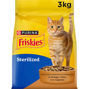 Purina Friskies Ração Gato Adulto Esterilizado Peru e Legumes 3 kg