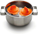 HKH Escalfador de Huevos de Silicona y Acero Inoxidable - Naranja