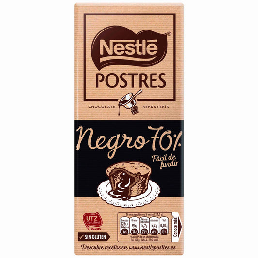 Nestlé Sobremesas Chocolate Culinária 70% sem Glúten 170 g