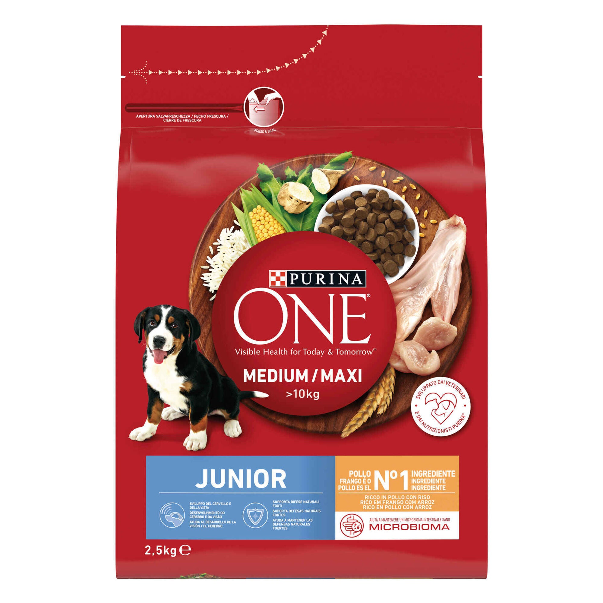 Purina One Ração Cão Júnior Médio/Maxi Frango e Arroz 2,5 kg