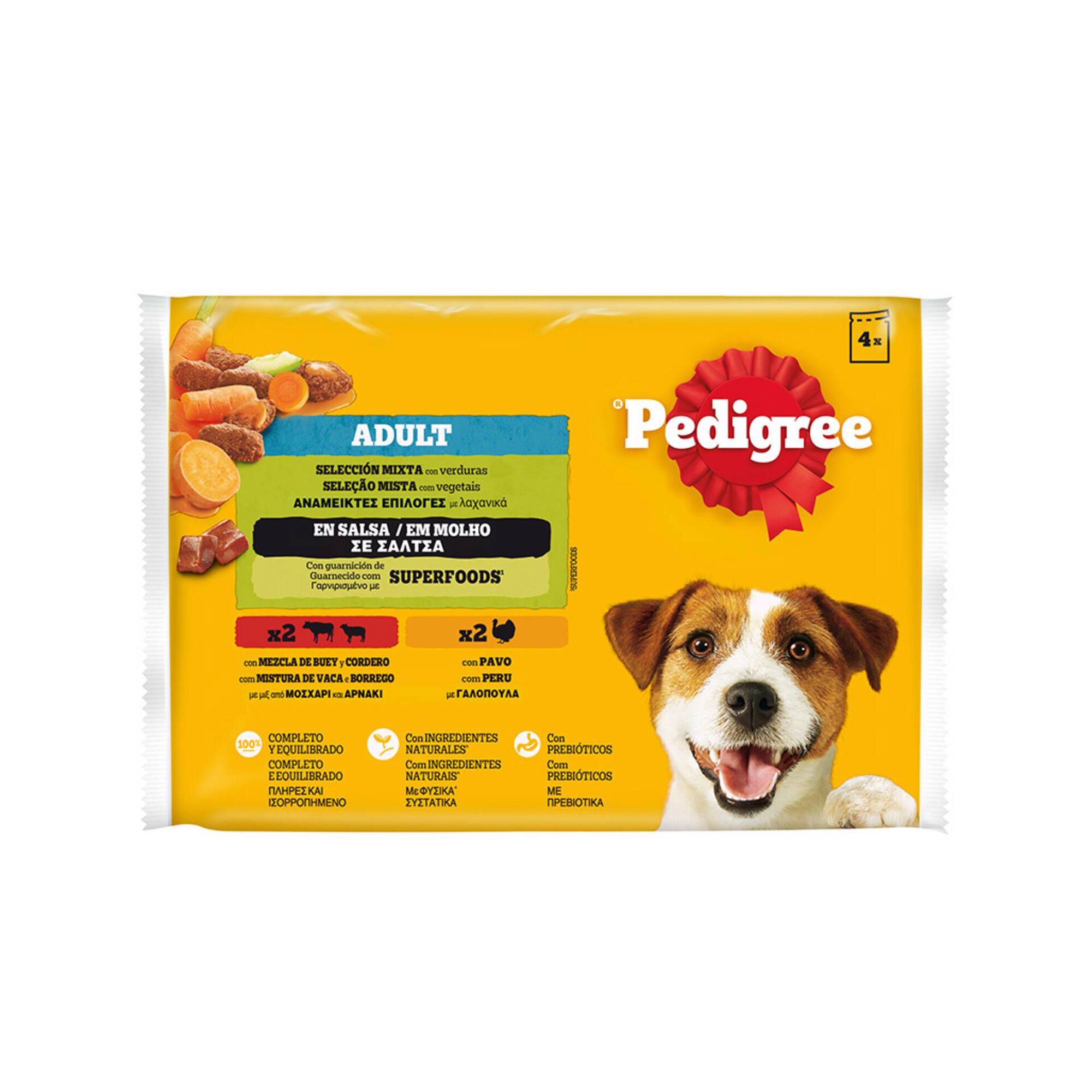 Comida Húmida para Cão Pedigree Seleção de Carnes em Molho 4x100g