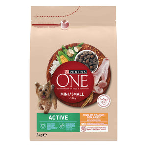 Ração Purina ONE MINI/SMALL Active Frango e Arroz 3 kg