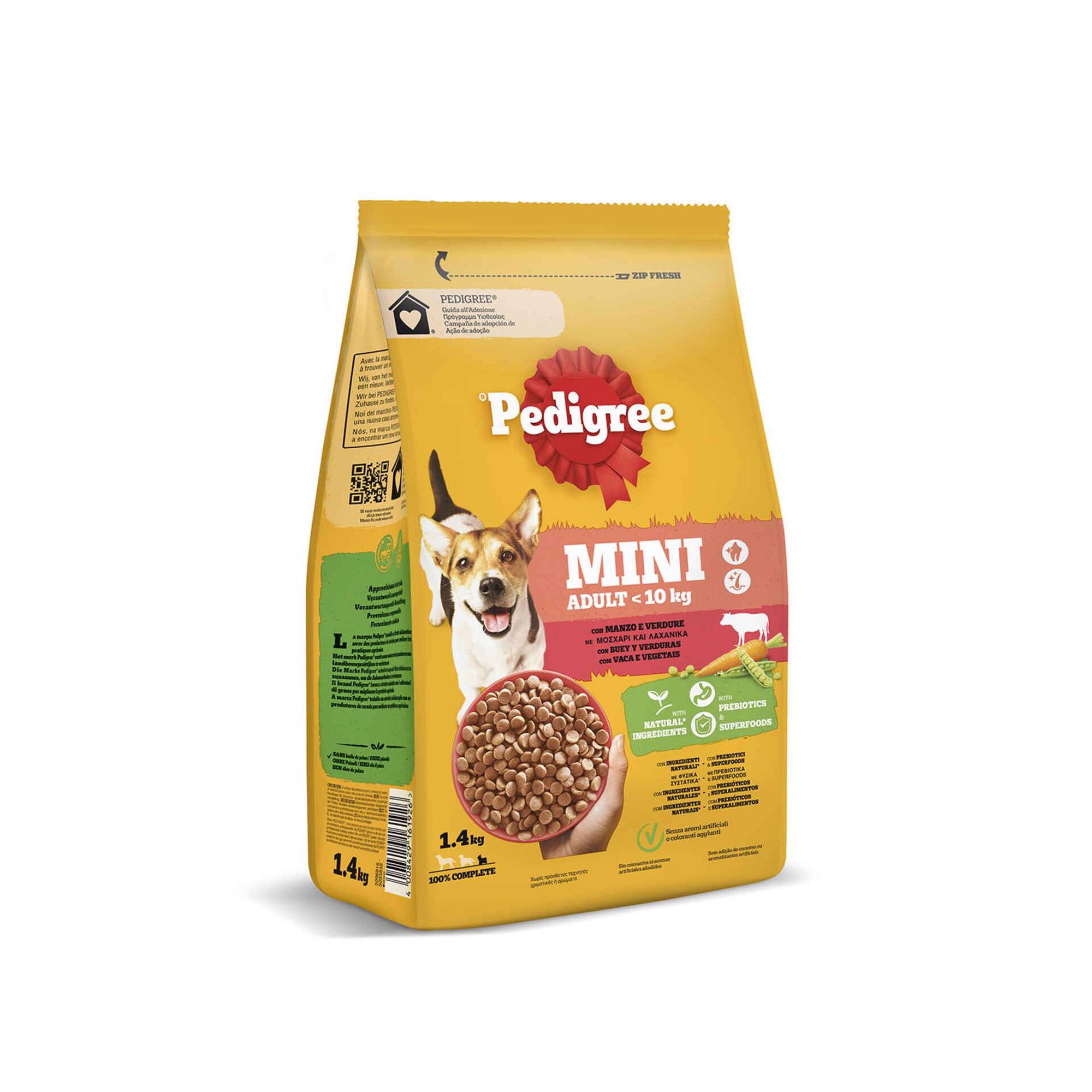 Ração para Cão Adulto Mini Pedigree Vaca e Legumes 1,4kg