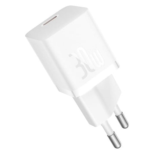 Baseus Carregador Baseus GAN5 Fast Charger (Mini) 1C 30W EU Moon White