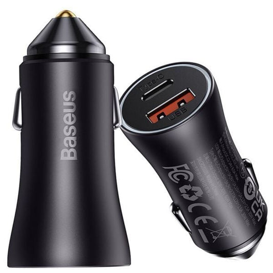 Baseus Carregador Veicular Carro Baseus 60w Turbo Usb-a /tipo-c Pd