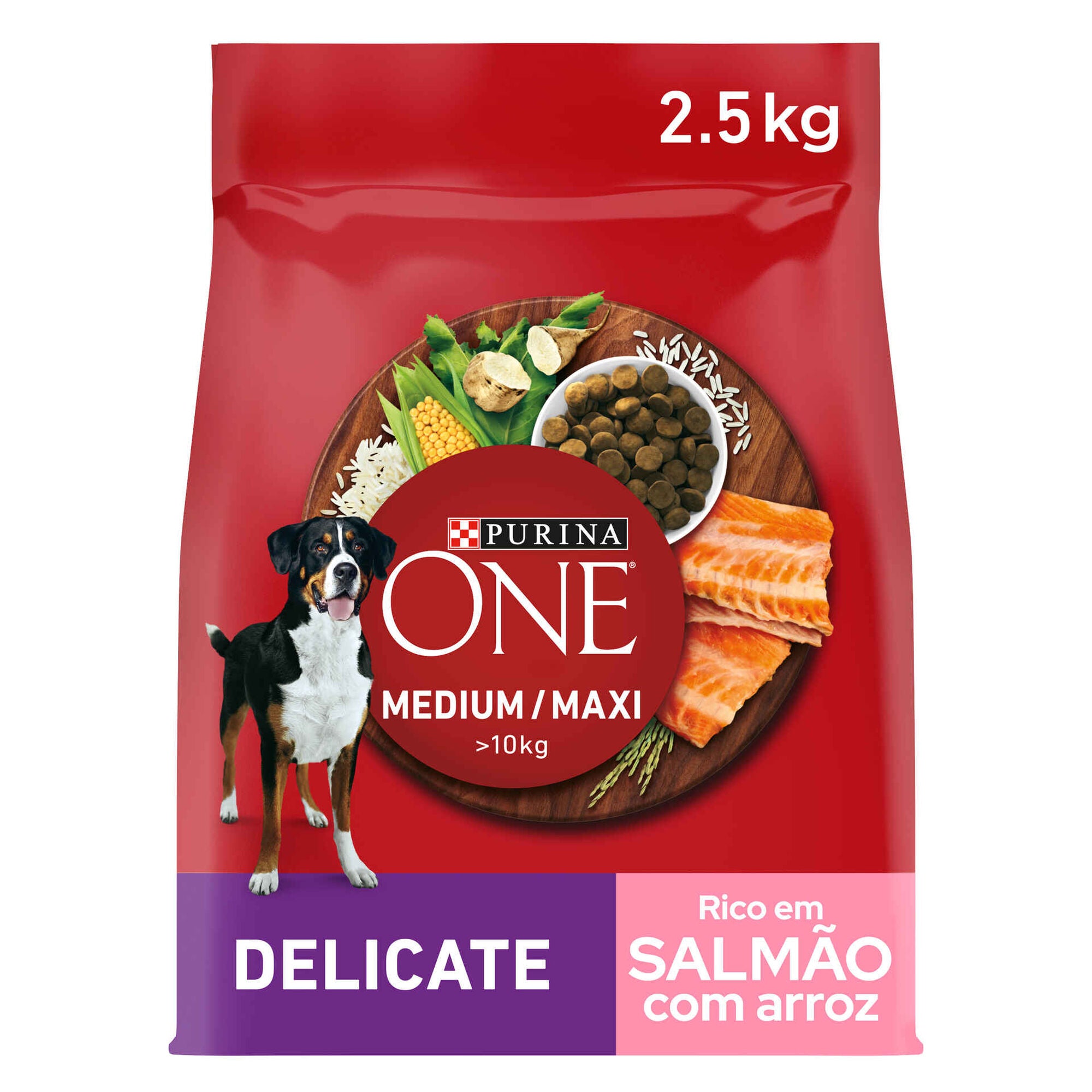 Purina One Ração Cão Adulto Médio/Maxi Salmão e Arroz Delicate 2,5 kg