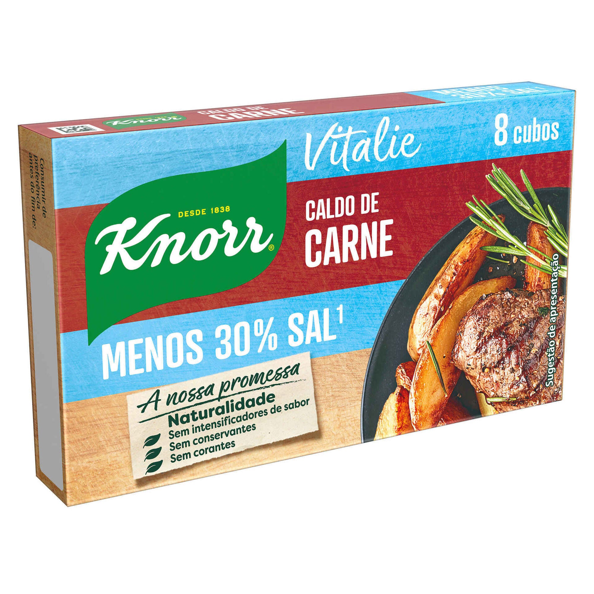 Caldo de Carne em Cubos Knorr -30% Sal 80 g 8 un