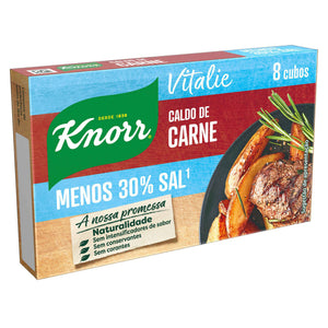 Caldo de Carne em Cubos Knorr -30% Sal 80 g 8 un