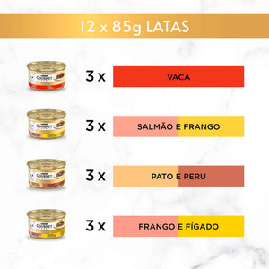 Purina Gourmet Gold Pedacinhos em Molho Seleção Sabores 12x85 g
