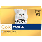 Purina Gourmet Gold Mousse Gato Adulto Peixe do Oceano 12x85 g