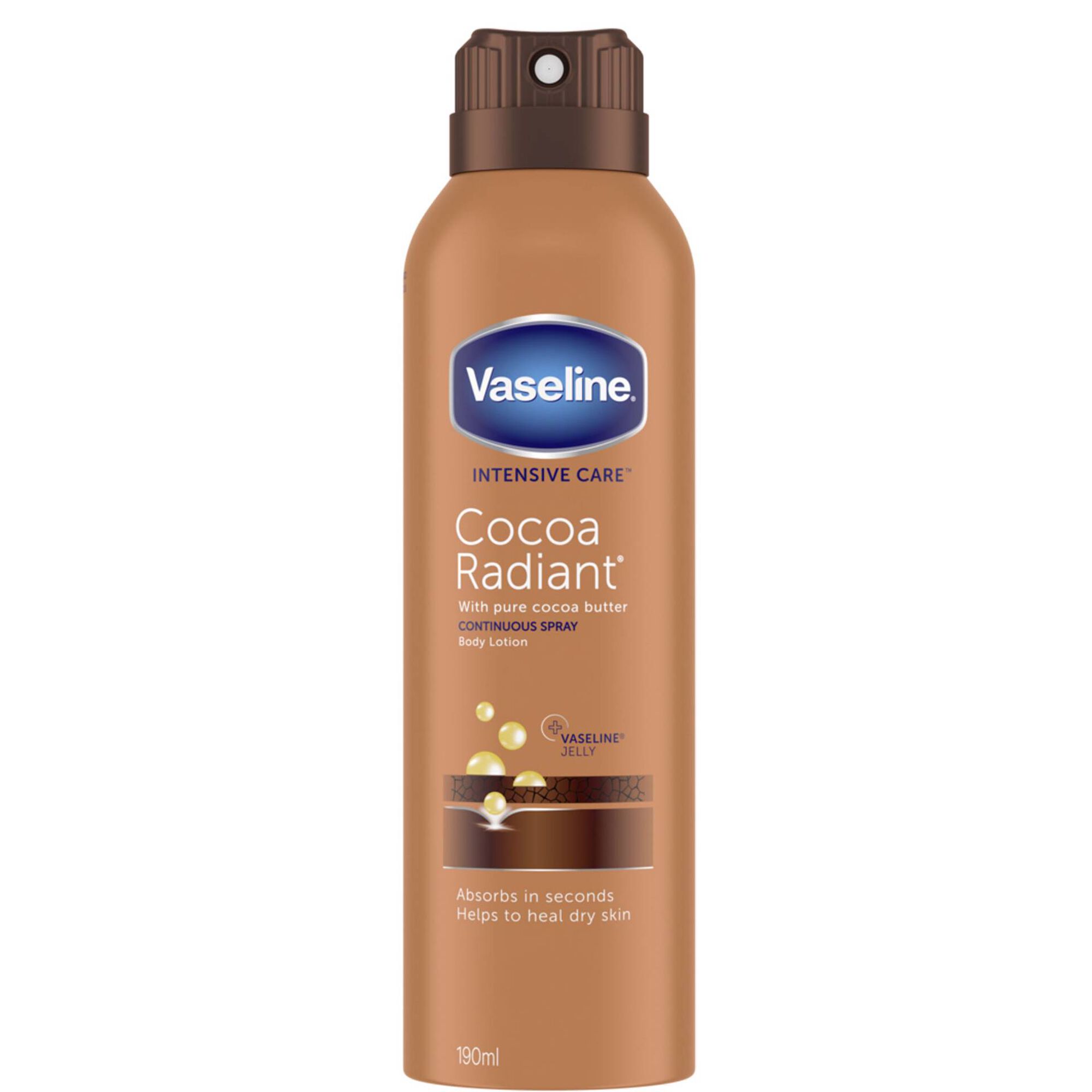 Loção Corporal em Spray Vaseline Cocoa Radiant 190 ml