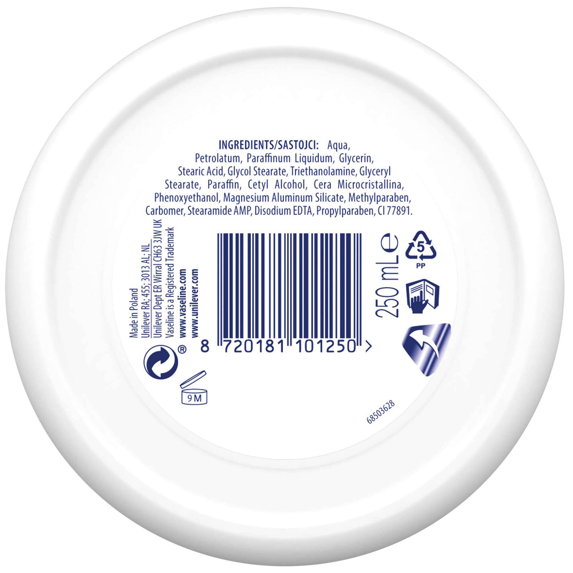 Creme Gordo Hidratação Intensiva 72h Vaseline 250 ml