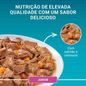 Purina One Comida Húmida para Gato Júnior Salmão Saquetas 4x85 g