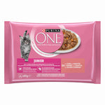 Purina One Comida Húmida para Gato Júnior Salmão Saquetas 4x85 g