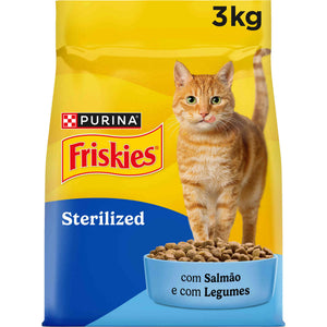 Purina Friskies Ração para Gato Adulto Esterilizado com Salmão 3 kg
