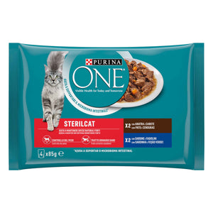 Purina One Sterilcat Alimento Húmido para Gato Esterilizado Sardinha 4x85 g