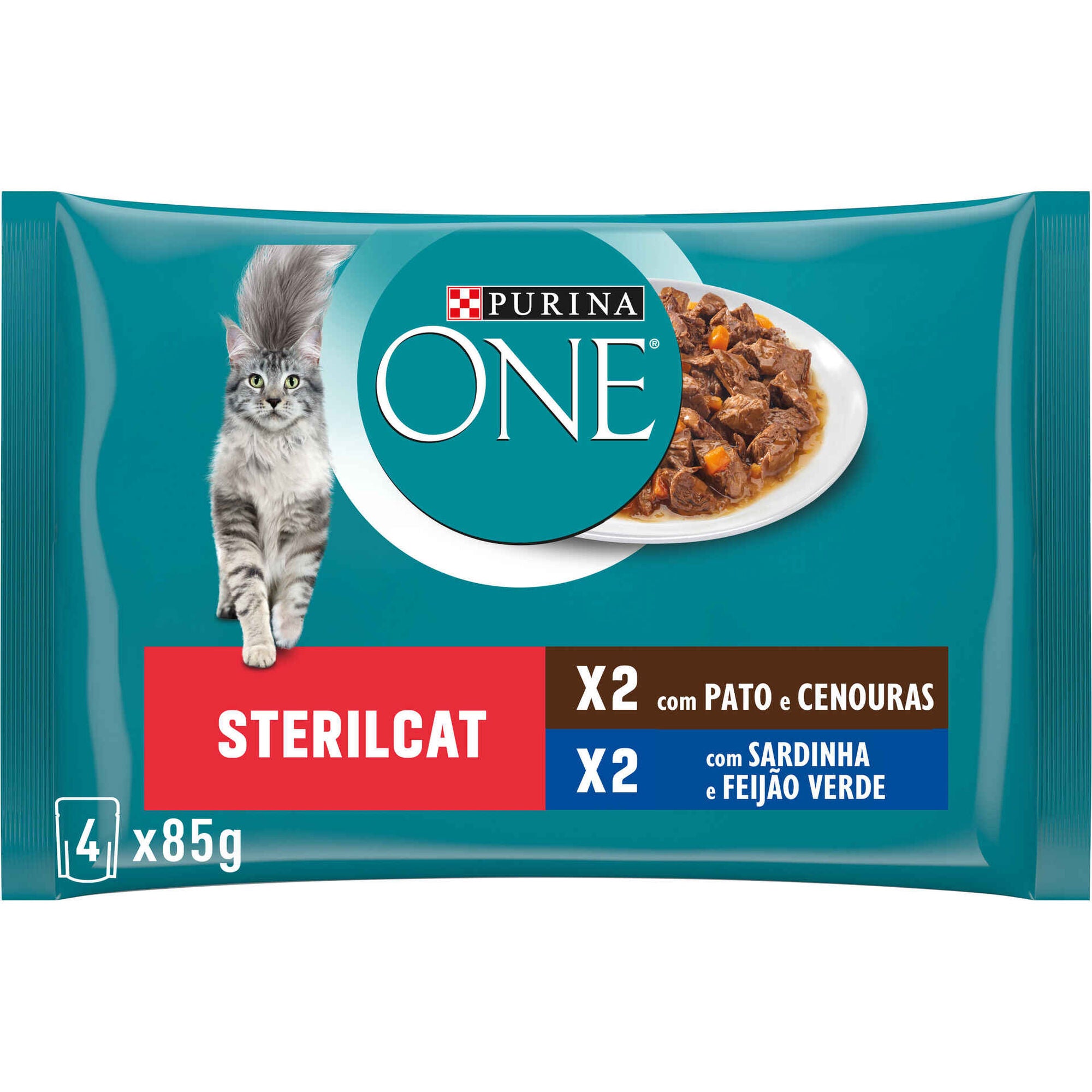 Purina One Sterilcat Alimento Húmido para Gato Esterilizado Sardinha 4x85 g