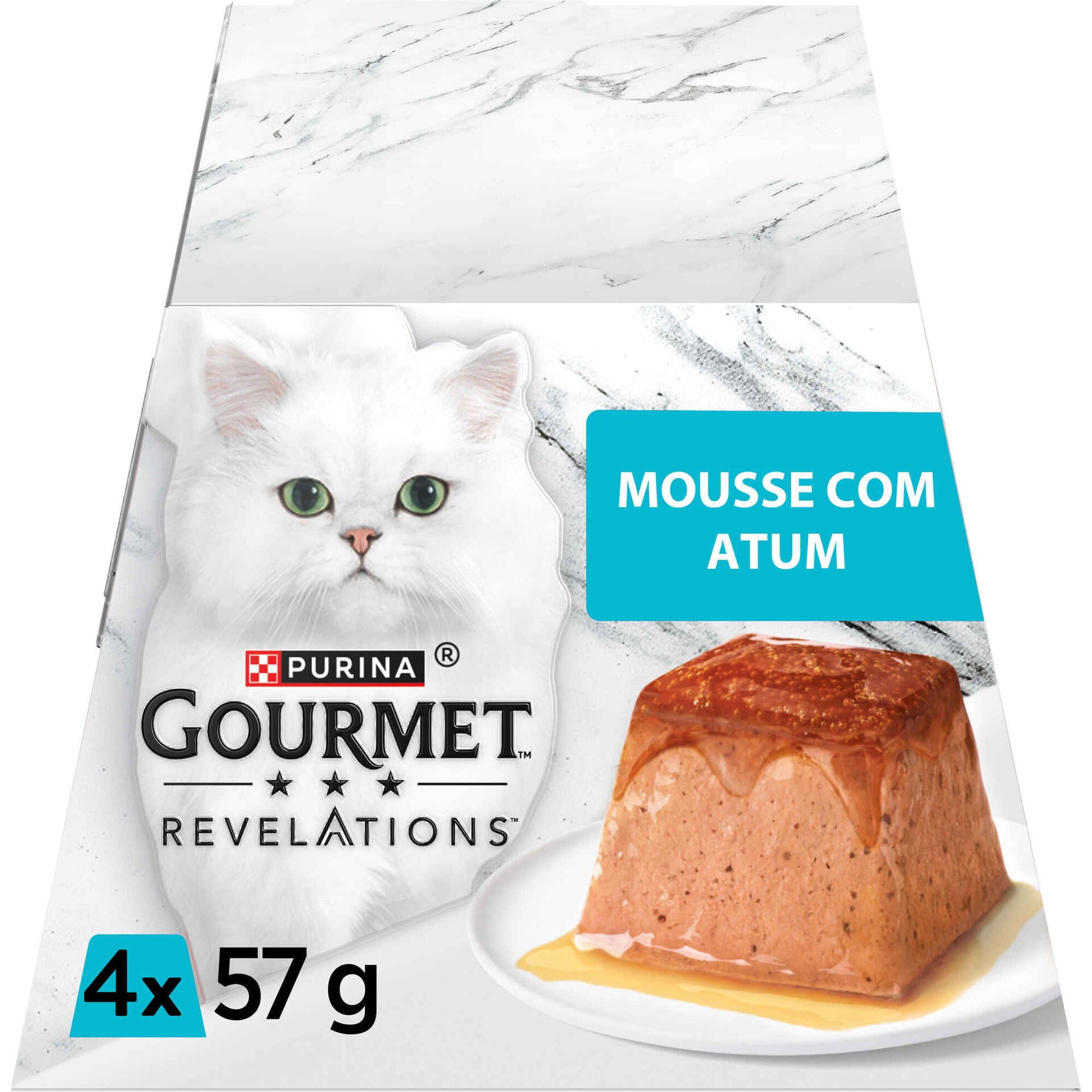 Purina Gourmet Revelations Mousse Atum Terrina para Gato Adulto 4x57 g