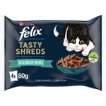 Comida Húmida para Gato Felix Tasty Shreds Seleção de Peixe 320 g 4x80 g