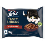 Comida Húmida para Gato Felix Tasty Shreds Seleção do Campo 320 g 4x80 g
