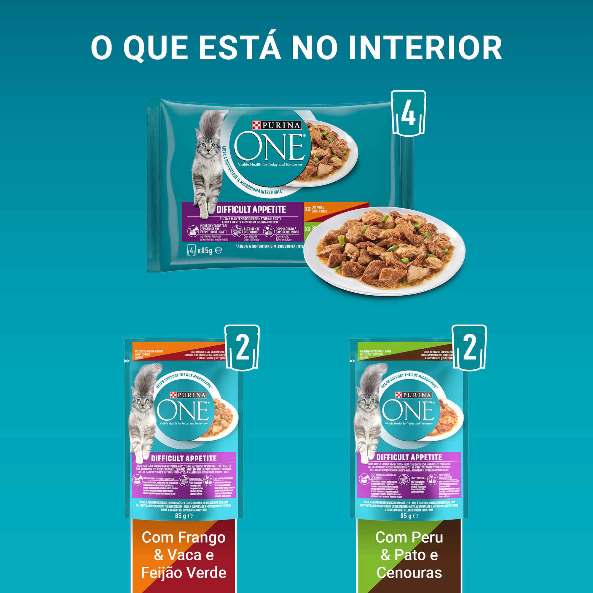Purina ONE Apetite Difícil para Gatos Adultos 4x85 g