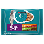 Purina ONE Apetite Difícil para Gatos Adultos 4x85 g