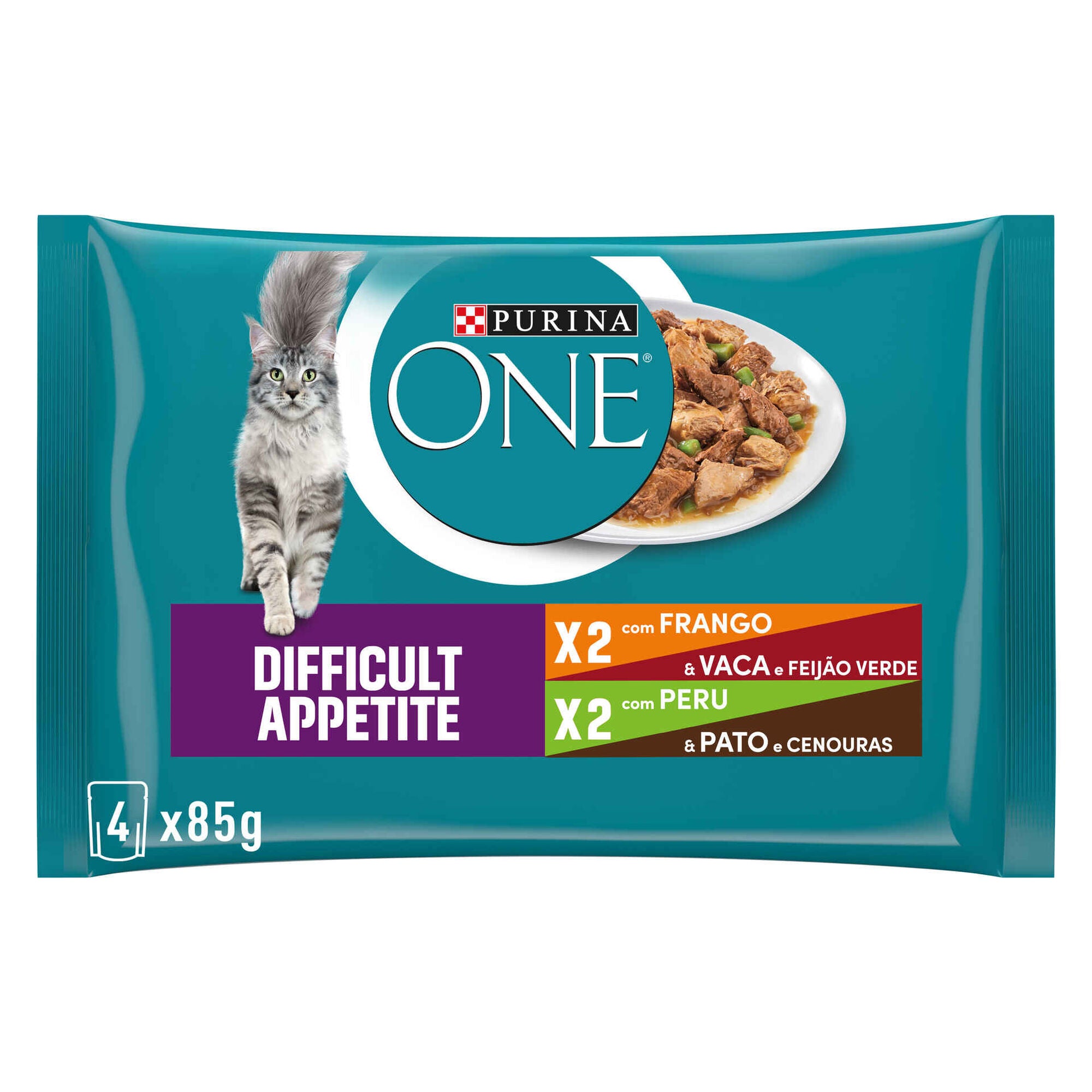 Purina ONE Apetite Difícil para Gatos Adultos 4x85 g