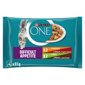Purina ONE Apetite Difícil para Gatos Adultos 4x85 g